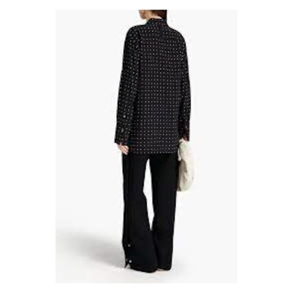 JOSEPH NWT Brooks Silk Black / Ivory Polka Dot Shirt - Picture 3 of 13
